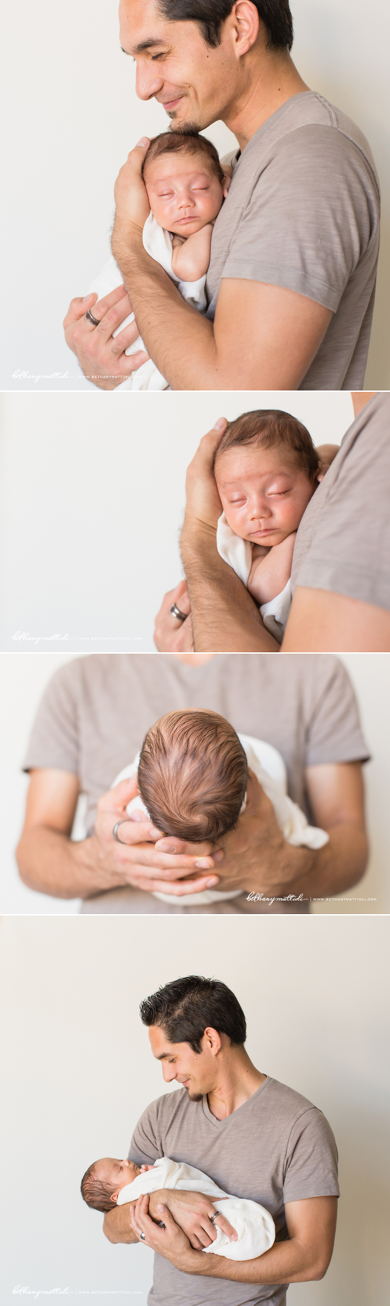 Father and Newborn Son | Bethany Mattioli Photography - Bay Area Newborn Photographer