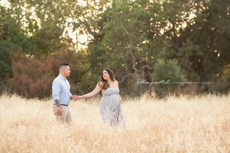 Romantic Summer Sunset Maternity Session | Bethany Mattioli Photography - Bay Area Maternity Photographer