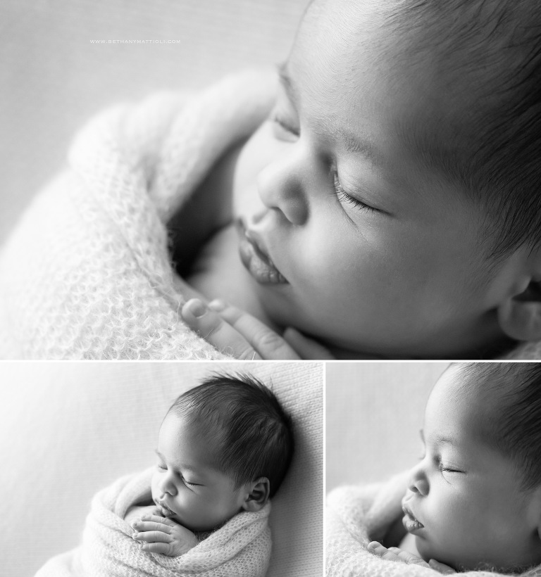 Black and White Simple and Natural Newborn Photography | Bethany Mattioli Photography | Newborn Photographer San Jose