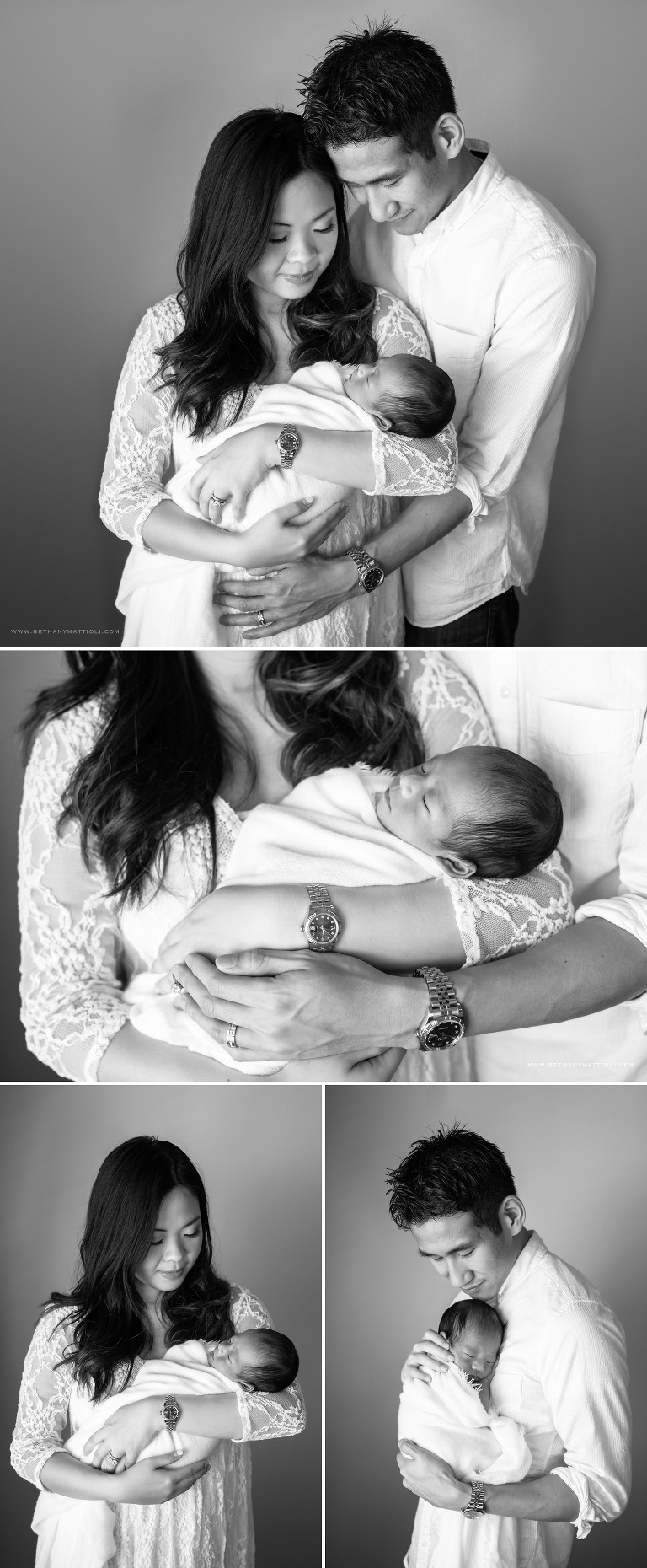 Parents holding newborn | Simple and Timeless Black and White Newborn Photography | Newborn Photography San Jose