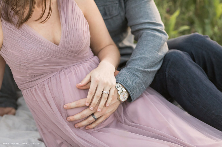 Maternity portrait of couple holding hands | Maternity Photography in San Jose | Bethany Mattioli Photography