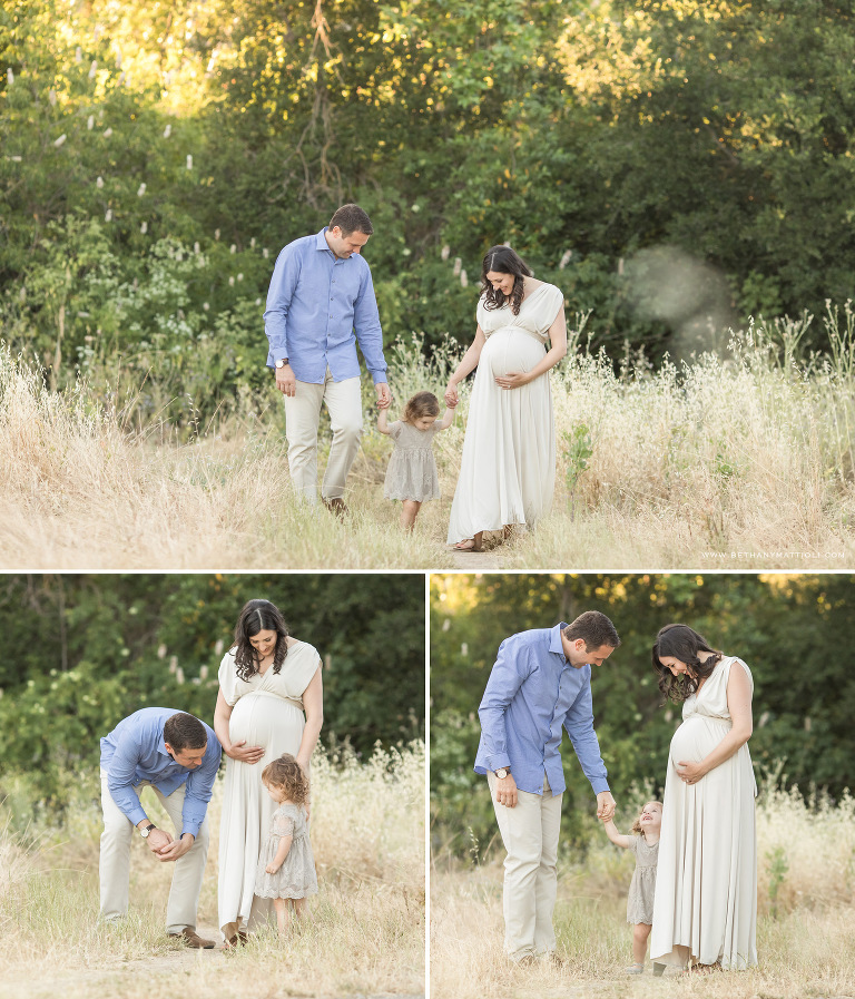 Sunset outdoor family maternity photography session | Bay Area Family Maternity Photographer | Bethany Mattioli Photography
