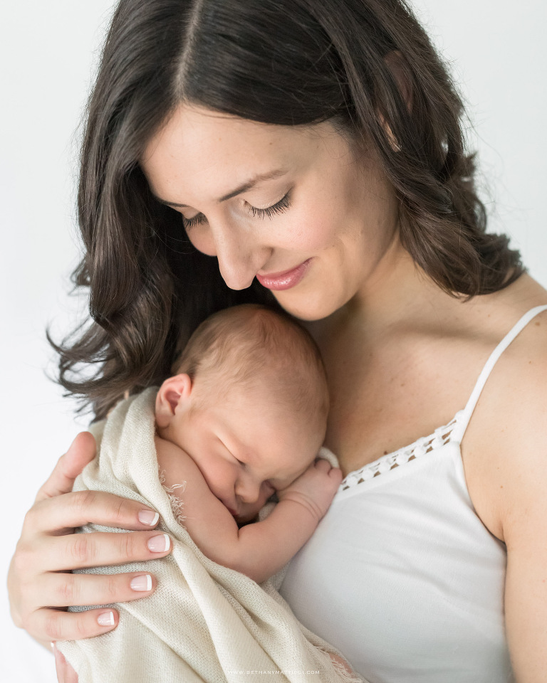 Mother Holding Newborn Son | Natural Newborn Photography in the Bay Area | Bethany Mattioli Photography
