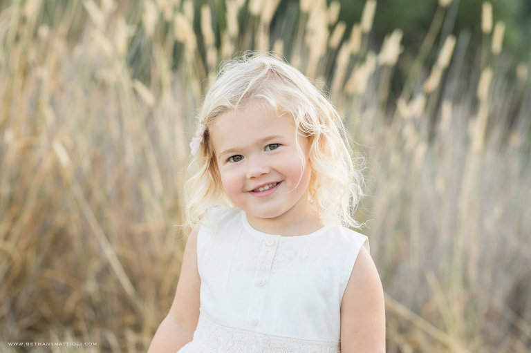 Smiling Three Year Old Blond Girl | Bay Area Children Photographer | Bethany Mattioli Photography