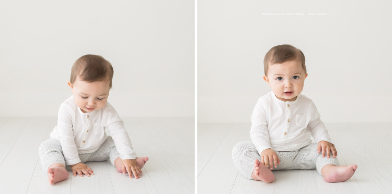 Eight Month Old Sitting Baby Boy | Bay Area Baby Photography | Bethany Mattioli Photography