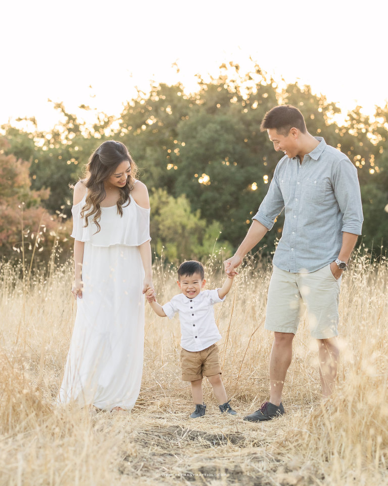 Family of Three in Field | Bay Area Family Photographer Morgan Hill | Bethany Matti
