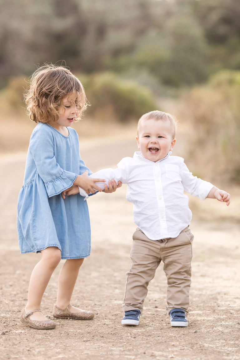 Toddler Siblings Walking Together | Bay Area Children Photographer | Bethany Mattioli Photography