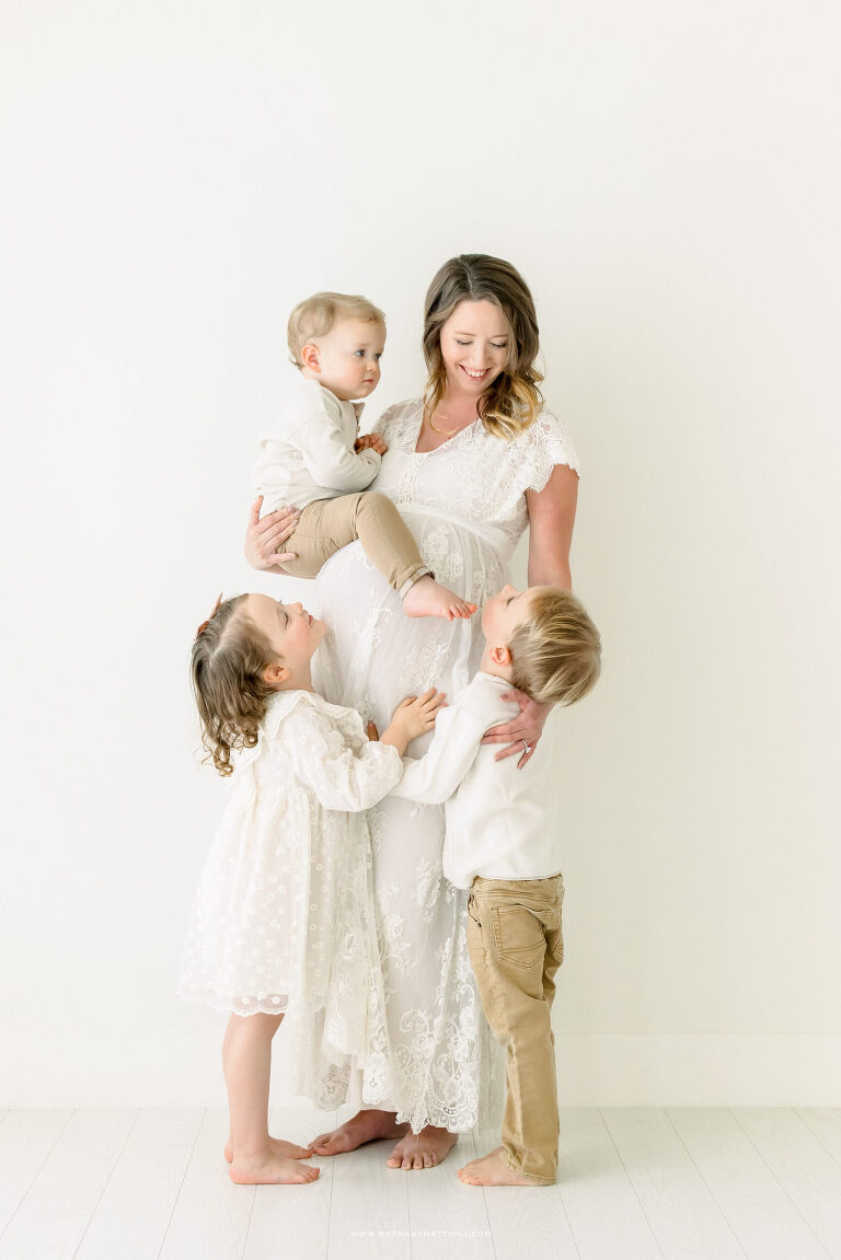 Expecting Mother With Her Three Children | Bay Area Motherhood Photography